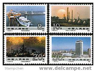 China 1988  T128 Construction Stamps Ship Sun Factory Coal Port Steel TV - Altri & Non Classificati