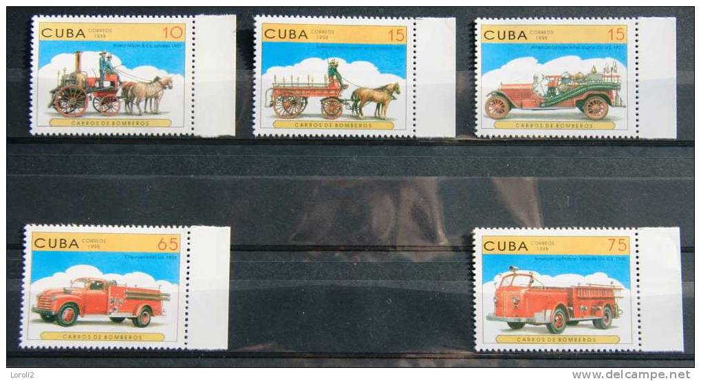 N° 3700/04  MNH  **  VEHICULES DE POMPIERS  ( COTE  :  8,50 ) - Ongebruikt