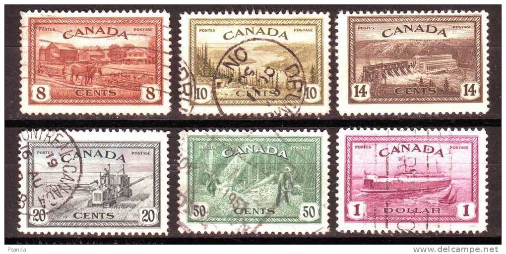 1946Canada Sc# A 107-112 - Used Stamps