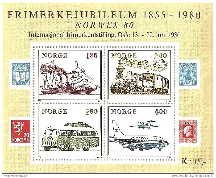 Norway, 4 Stamps In Block, Year 1980, SG MS 862, Norwex 80, MNH ** - Neufs