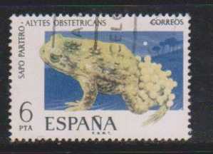 Spain 1975 Used, Fauna Series, 6p Frog - Kikkers