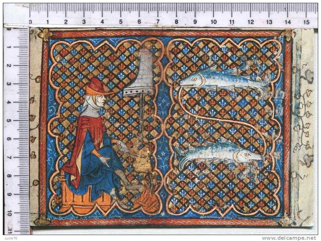 SIGNES Du ZODIAQUE  -  LES POISSONS -  Bréviaire De Maubeuge, 1ère Moitié Du 14è S. - Astrologie