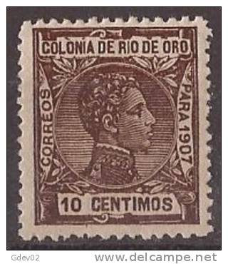 RO23-A880TAN.Maroc.Marocc O.Sahara.RIO DE ORO.Alfonso Xlll.1907.(Ed 23**) LUJO - Ungebraucht