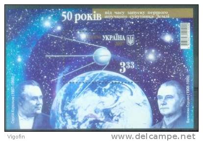 UA 2007 50A°SPACE SPUTNIK -1, UKRAINA, S/S, MNH - Europa