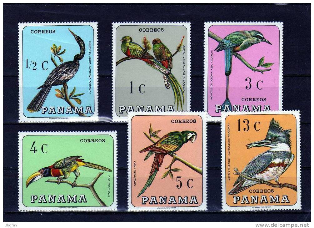 WWF Naturschutz Vögel Panama 998/4 TAB+ 6xKD-Paare II ** 92€ Vogelarten 1967 Papagei - Panamá