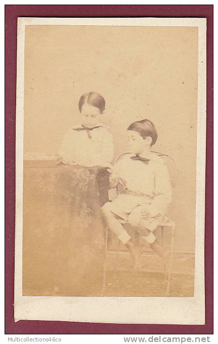 CDV - Deux Jeunes Enfants Jumeaux ??? Période Napoléon III - Old (before 1900)