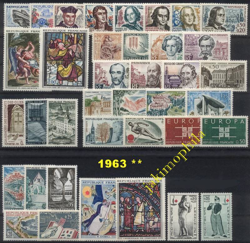 France Année 1963 Conplète NEUFS ** - LUXE - 1960-1969