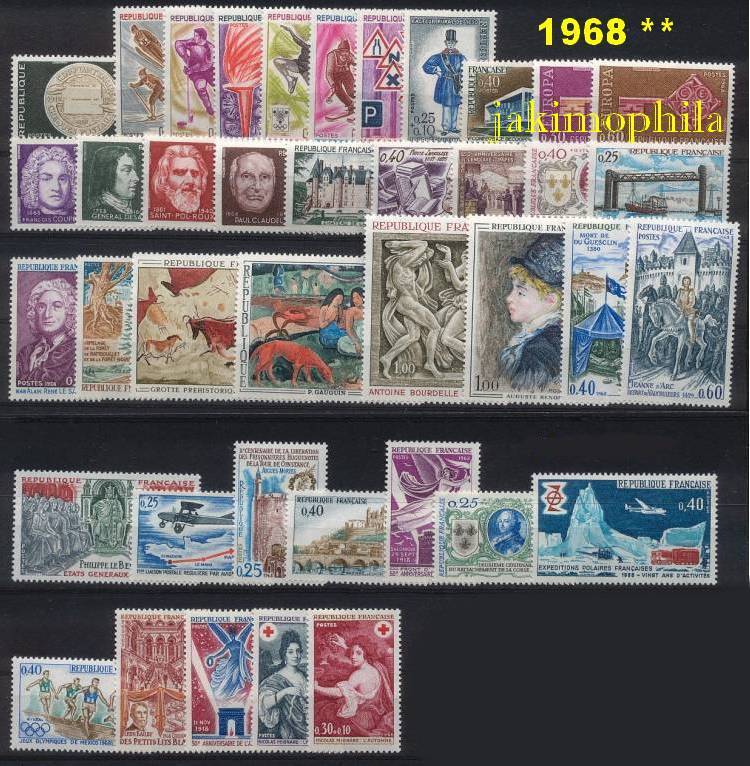 France Année 1968 Conplète NEUFS ** - LUXE - 1960-1969