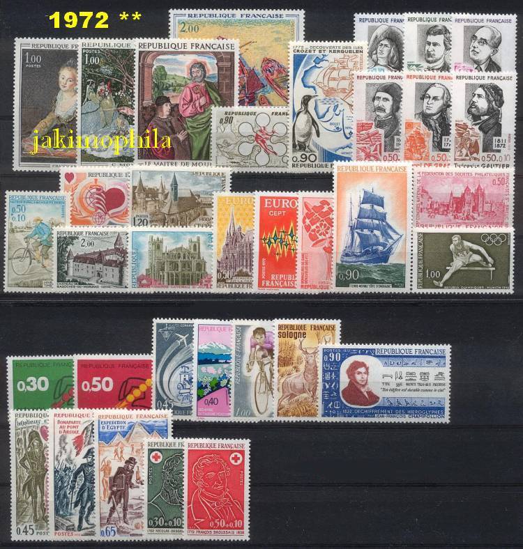 France Année 1972 Conplète NEUFS ** - LUXE - 1970-1979