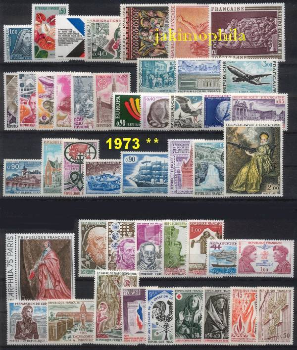 France Année 1973 Conplète NEUFS ** - LUXE - 1970-1979