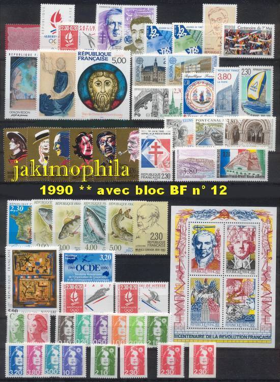 France Année 1990 Conplète NEUFS ** - LUXE Avec BF 12 - 1990-1999