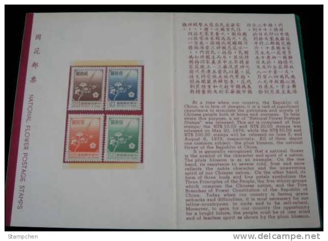 Folder Taiwan 1979 National Flower Stamps Plum Blossom - Neufs