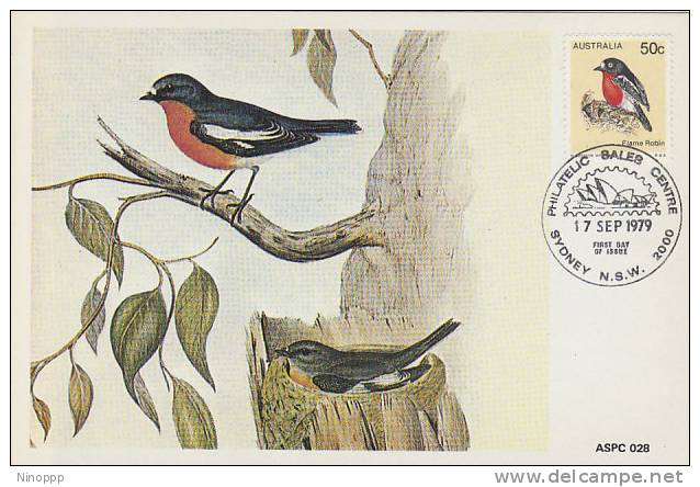 Australia-1979 Birds,Flame Robin   Maximum Card - Maximum Cards