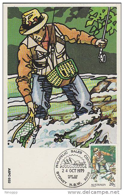 Australia-1979 Fishing ,Trout Fishing  Maximum Card - Cartes-Maximum (CM)