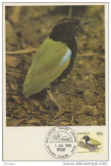 Australia-1980 Birds,Rainbow Pitta   Maximum Card - Maximum Cards