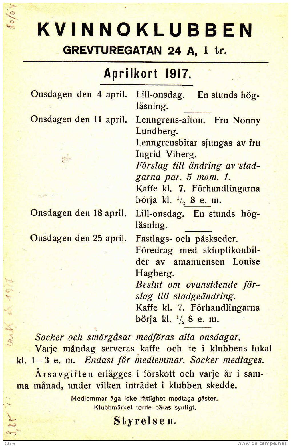 Suède - Imprimé De 1917 - Cartas & Documentos