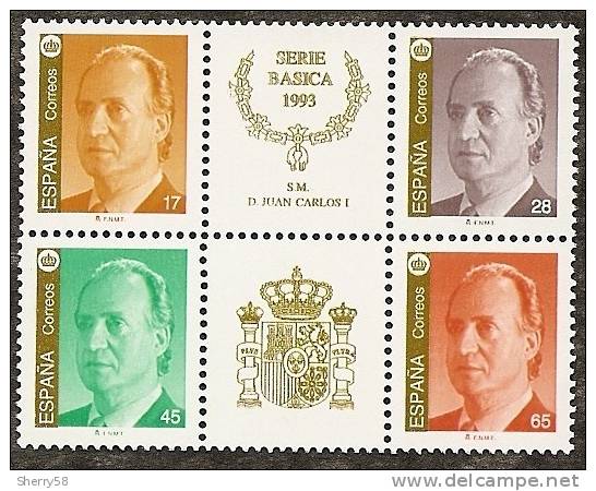 1993-ED. 3259A A 3262A-EN BLOQUE-REY JUAN CARLOS I-NUEVO - Blocs & Feuillets