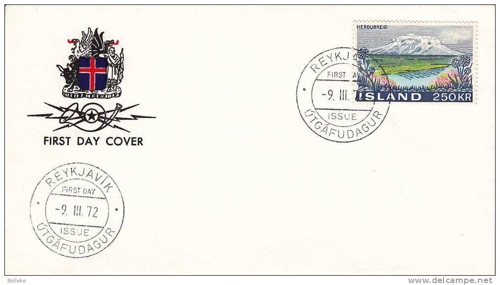 Islande - Lettre De 1972 - Montagnes - Valeur 10 Euros - Covers & Documents