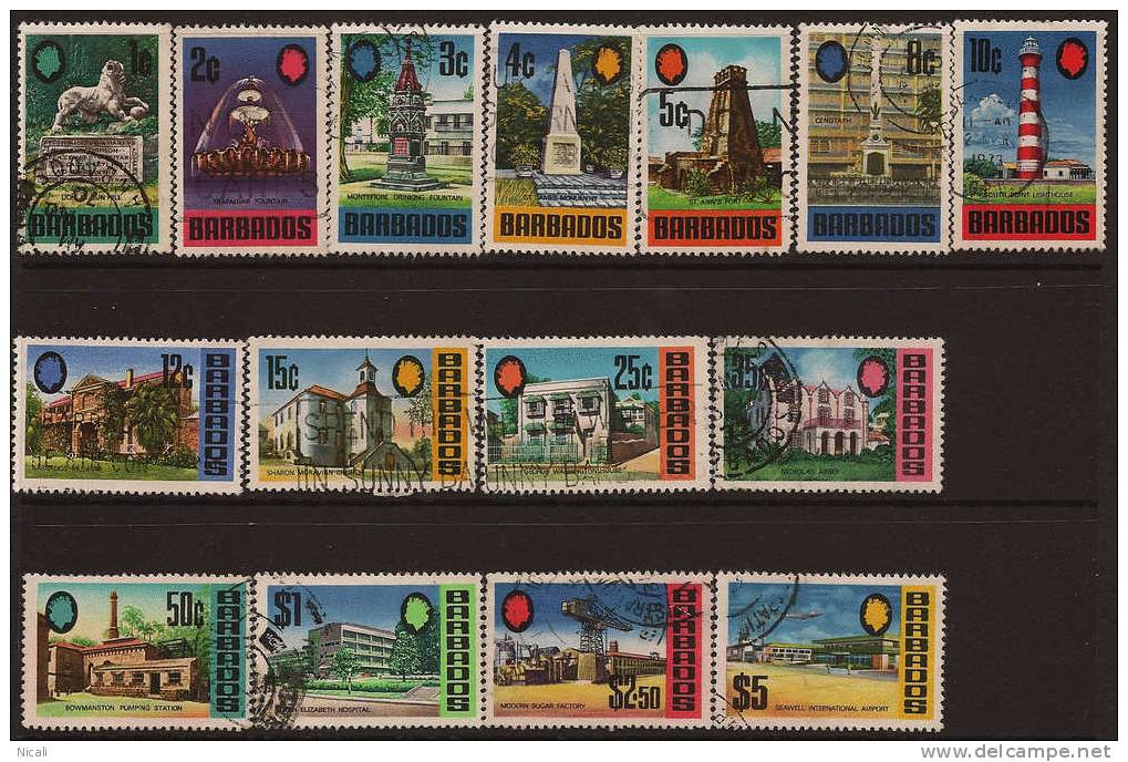 BARBADOS 1970 Definitives SG 399-414 U RA511 - Barbados (1966-...)