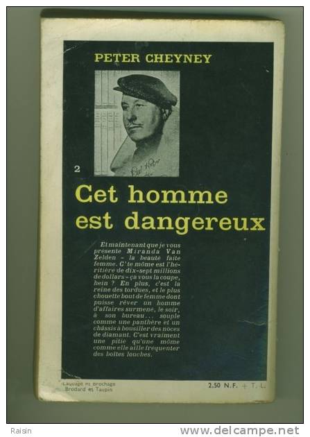 Peter Cheyney Série Noire Cet Homme Est Dangereux N°2 Gallimard BE - NRF Gallimard