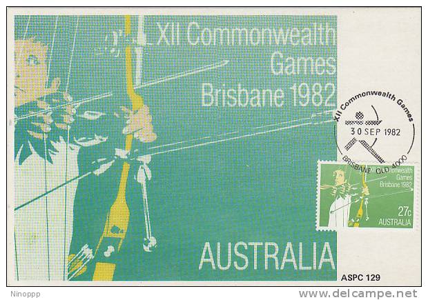 Australia-1982 XII Commonwealth Games Brisbane ,Archery  Maximum Card - Other & Unclassified