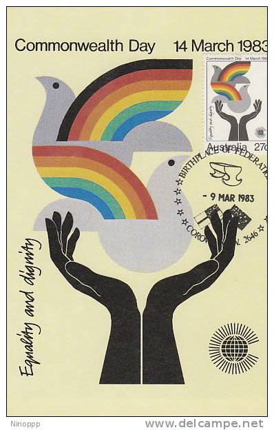 Australia-1983 Commonwealth Day, Equality And Dignity  Maximum Card - Maximum Cards
