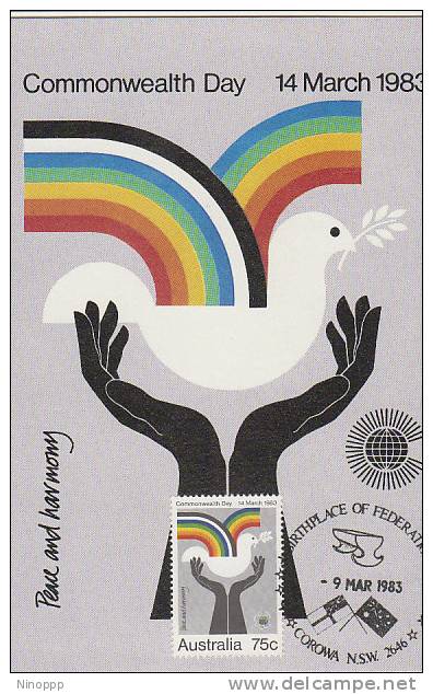 Australia-1983 Commonwealth Day,Peace And Harmony   Maximum Card - Maximum Cards