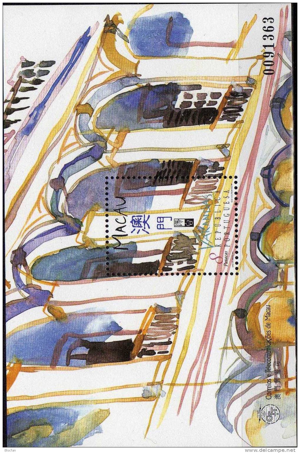 Altan Am Haus Chinesische Gebäude 1997 MACAU 931 Plus Block 47 ** 10€ Architektur Bau Balkon China Bloc Sheet Bf Macao - Hojas Bloque