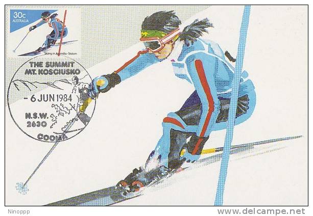 Australia-1984 Snow Skiing ,Slalom   Maximum Card - Maximum Cards