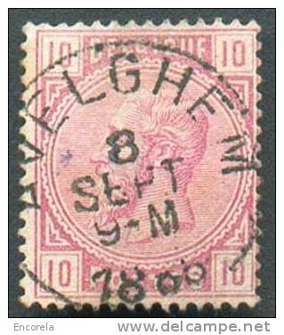 N°38 - 10 Centimes Rose, Obl. Sc AVELGHEM 8 Sept. 1885 Centrale  - 6167 - 1883 Léopold II