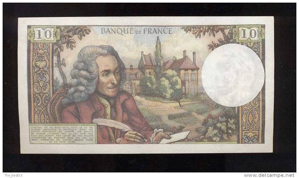 10 Francs -  Voltaire  1966 - 10 F 1963-1973 ''Voltaire''