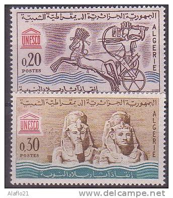 £ - ALGERIE - N° 387 Et 388 -  NEUFS** - LUXE - SAUVEGARDE MONUMENTS De NUBIE - Algérie (1962-...)