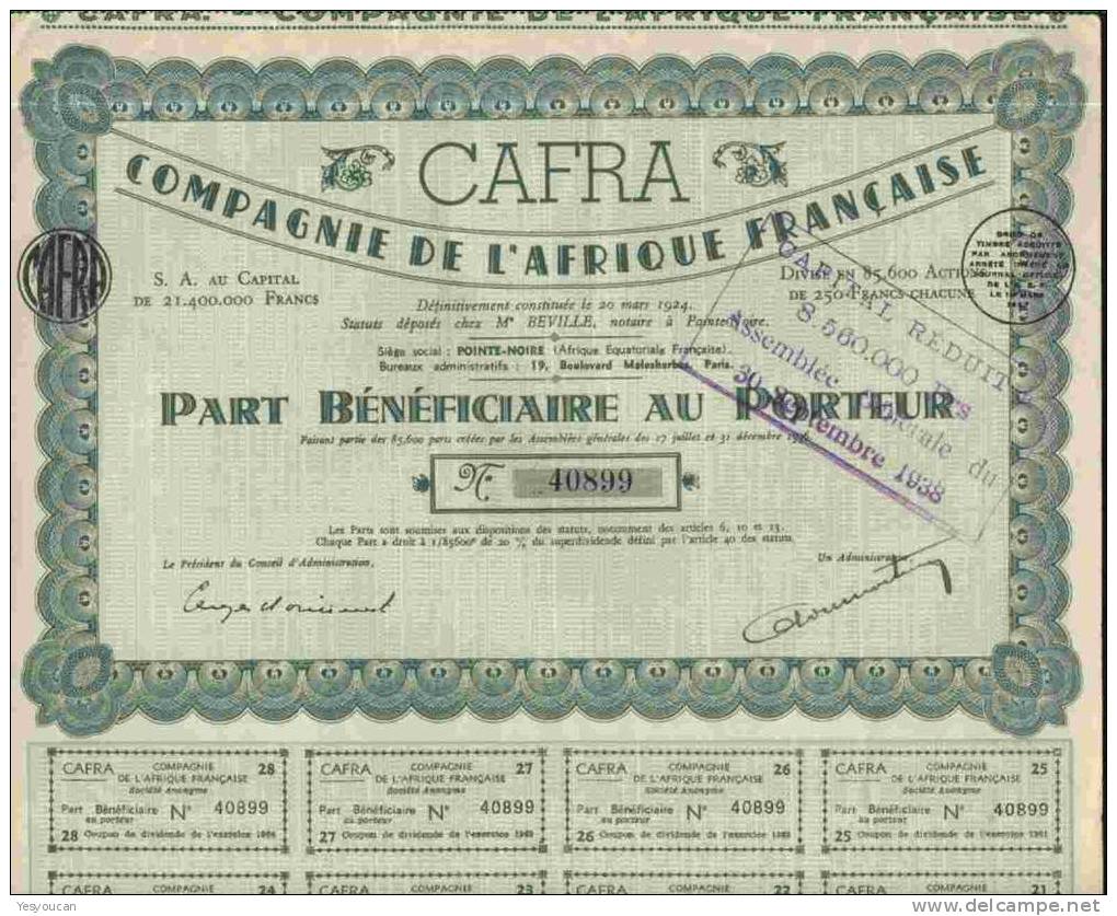 CAFRA : CIE DE L´AFRIQUE FRANCAISE - Afrique