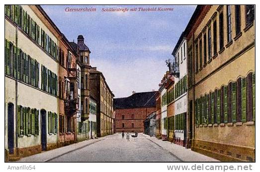 Germersheim Schillerstrasse Mit Theobald Kaserne Um 1920 - Germersheim