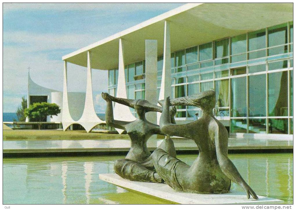 BRESIL-BRASIL Turistico-Brasilia-Palacio De Alvoarada- Palace Of Dawn -sculptures * PRIX FIXE - Brasilia