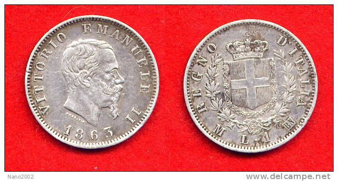 ITALIE - ITALIA - ITALIEN- VITTORIO EMMANUELE II - 1 LIRA 1863 M BN - 1861-1878 : Victor Emmanuel II