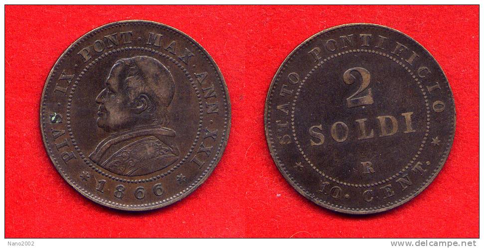 VATICAN - VATIKAN - VATICANO - PIE IX - 2 SOLDI 1866 R - Vatican