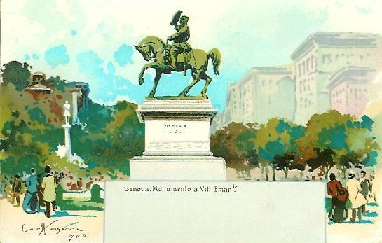 Italie Genova Monumento A Vitt Eman Carte Illustrée - Genova (Genoa)