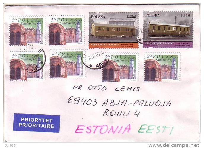 GOOD POLAND Postal Cover To ESTONIA 2007 - Good Stamped: Architecture ; Railway - Covers & Documents