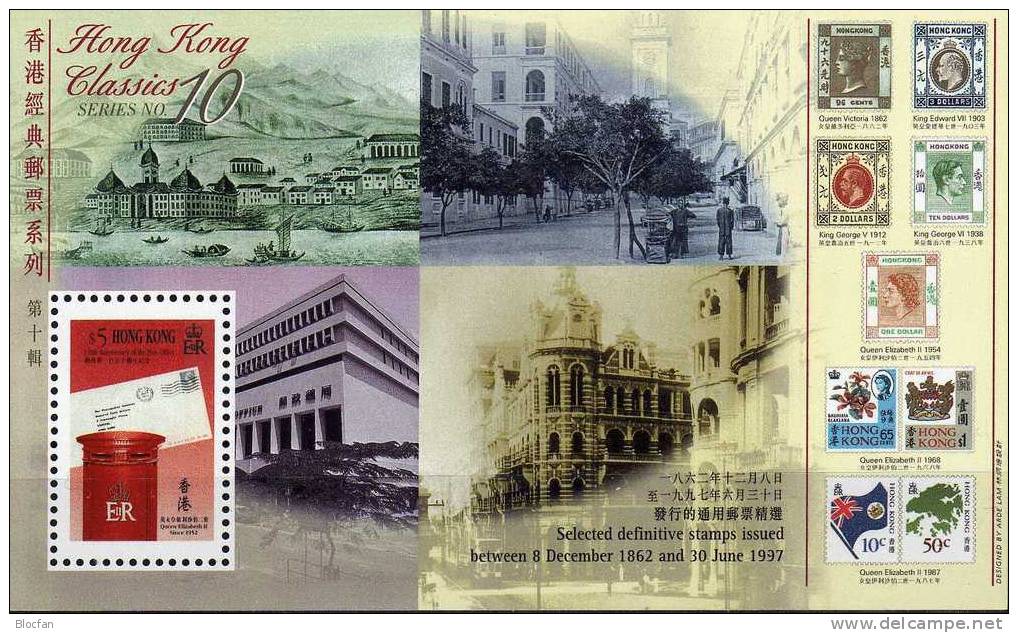 Post-Box Historie Post 1997 Hongkong 819+Block 55 ** 8€ Stamp On Stamp Briefmarken Hb Ms Queen Elisabeth II.bf HONG KONG - Hojas Bloque