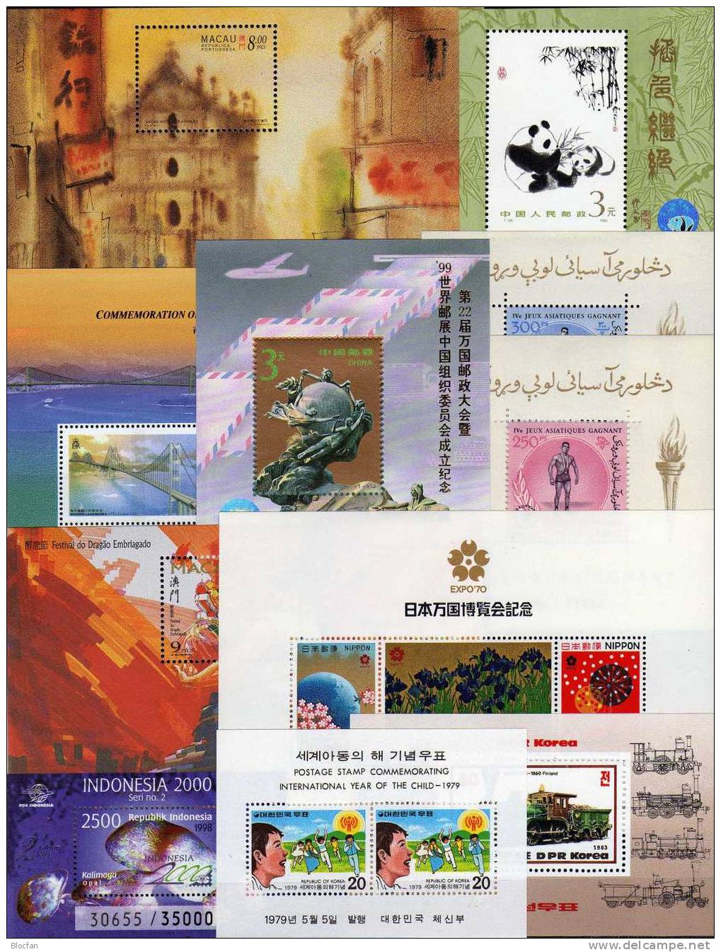 Blocs ** 127€ Hongkong 24,53 Indonesien 132 I Japan 80 Corea 433 KVDR 146 China 35 I 67 I Macao 45 Afghan 43 44 Hb Sheet - Años Completos