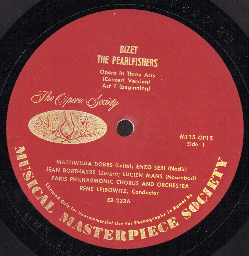 * 2LP 10" *  BIZET: THE PEARLFISHERS - Oper & Operette