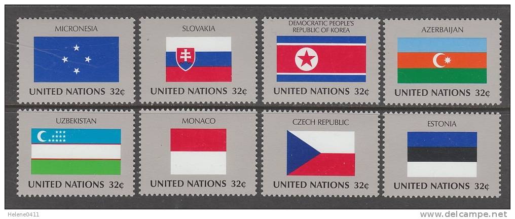 SERIE NEUVE DES NATIONS UNIES N. Y. - DRAPEAUX DES ETATS MEMBRES DES NATIONS UNIES N° Y&T 743 A 750 - Stamps