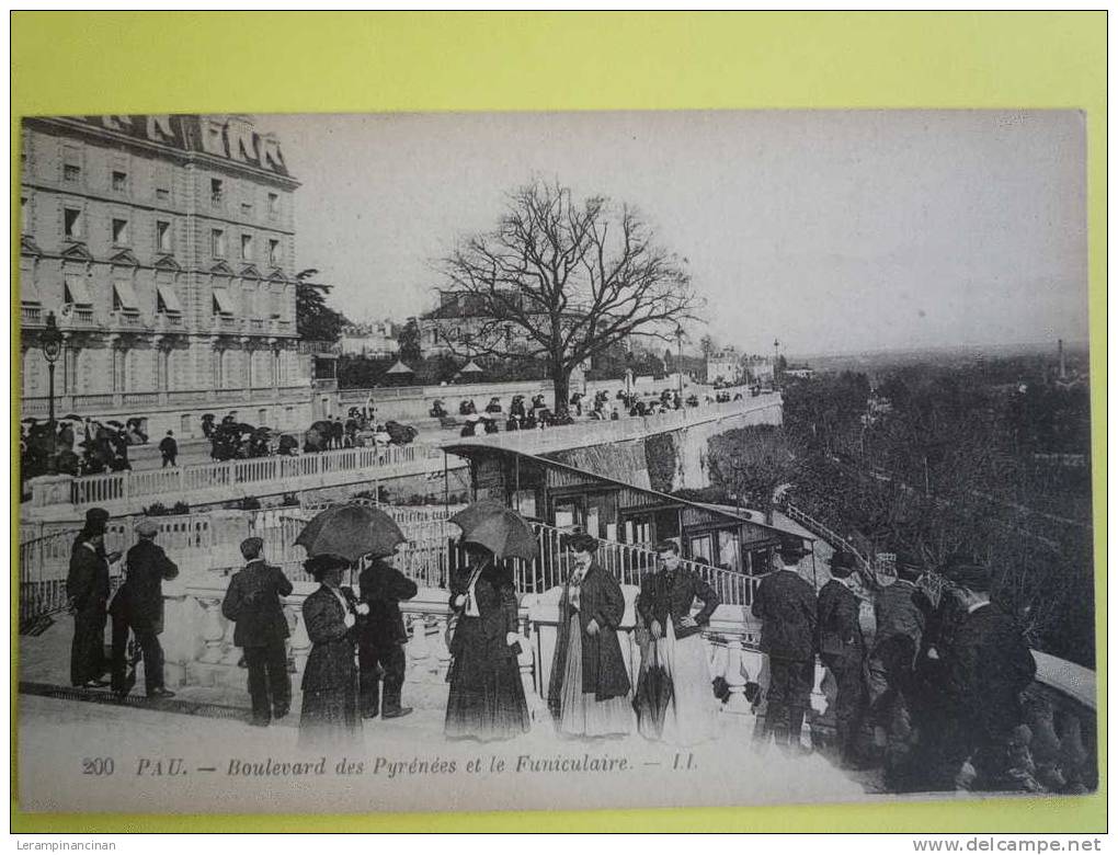 64 PAU BOULEVARD DES PYRENEES ET LE FUNICULAIRE LL 200 - Pau