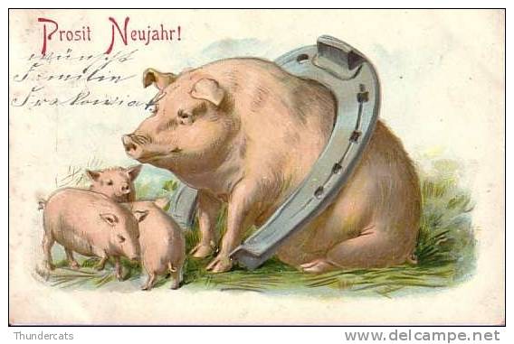 CPA COCHON COCHONS CARTE LITHO ** LITHO CARD PIG PIGS **  VARKEN - Schweine