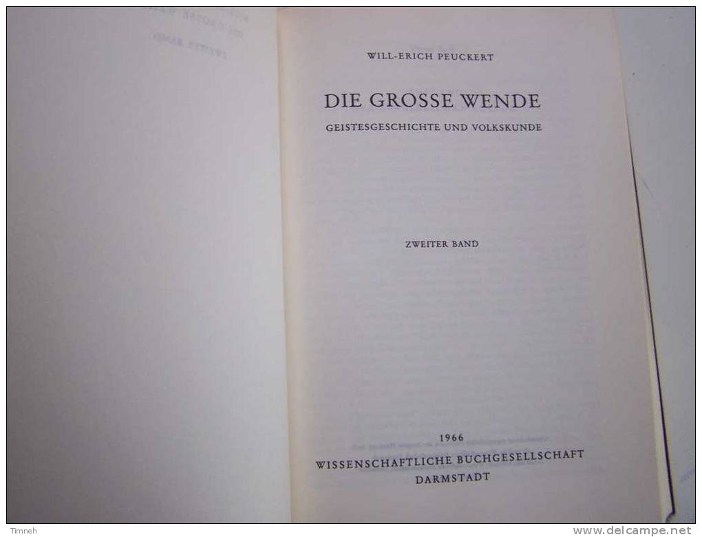 WILL ERICH PEUCKERT Die Grosse Wende Das Apokalyptische Saeculum Und LUTHER-2 BÄNDER-1966- - Christianisme