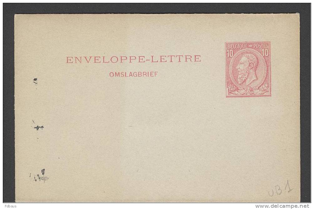 UB1  - ONGELOPEN 10c OMSLAGBRIEF - ENVELOPPE LETTRE - Letter Covers