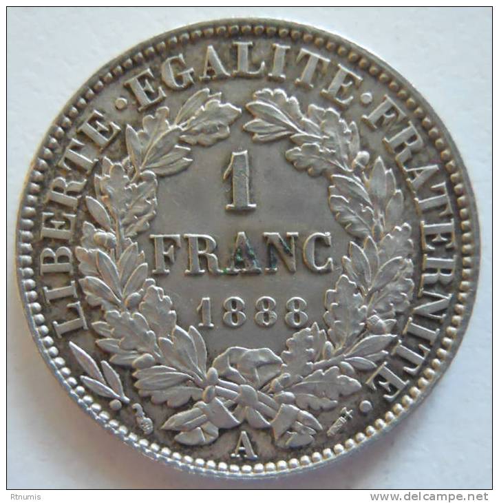 1 Franc Cérès 1888 A PARIS ----- MAGNIFIQUE ! - Otros & Sin Clasificación