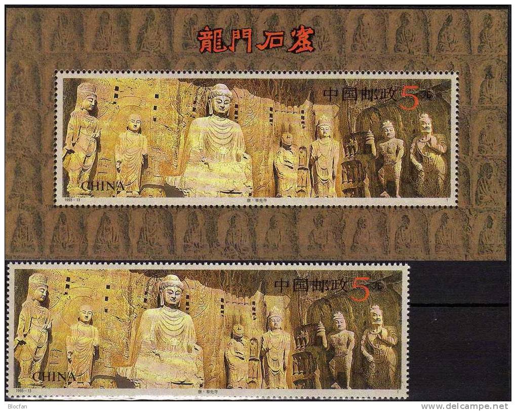 Höhlen-Tempel Der Longmen - Schlucht 1993 China 2496 Plus Block 63 ** 6€ Skulpturen, Figuren Des Fengxian - Tempel - Blocs-feuillets