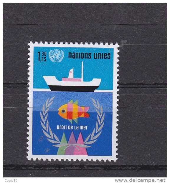 NATIONS  UNIES  GENEVE   1974   N° 45   NEUF*  ( Charnière )    Catalogue Zumstein - Neufs